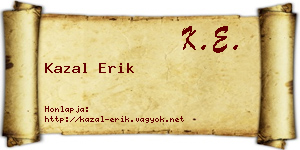 Kazal Erik névjegykártya